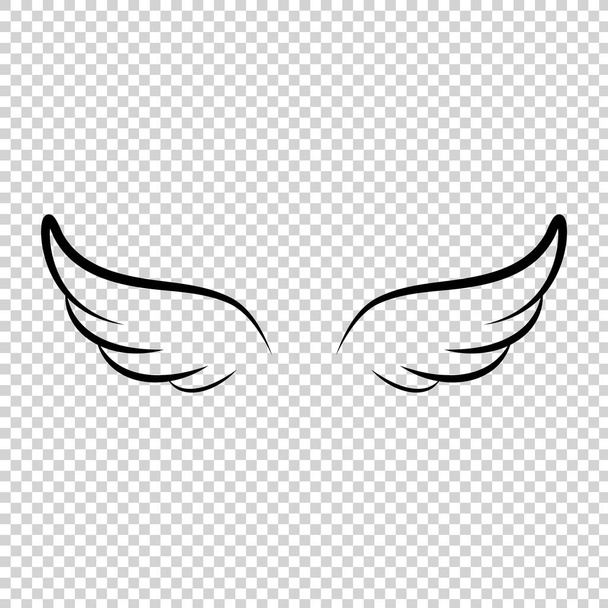 Muitos tipos de asas desenhos animados ilustração, anjo, asas de anjo, asas de penas, anjo, goodness.vector ilustração e ícone. - Vetor, Imagem