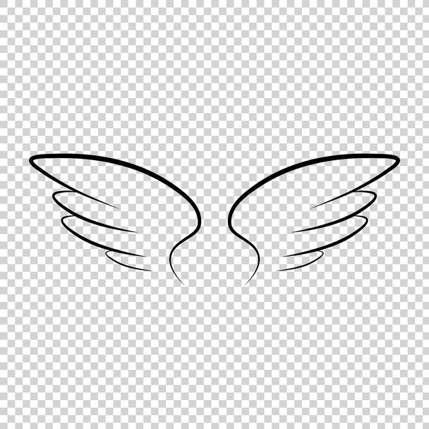 Vele soorten vleugels cartoon illustratie, engel, engel vleugels, veren vleugels, engel, goodness.vector illustratie en icoon. - Vector, afbeelding
