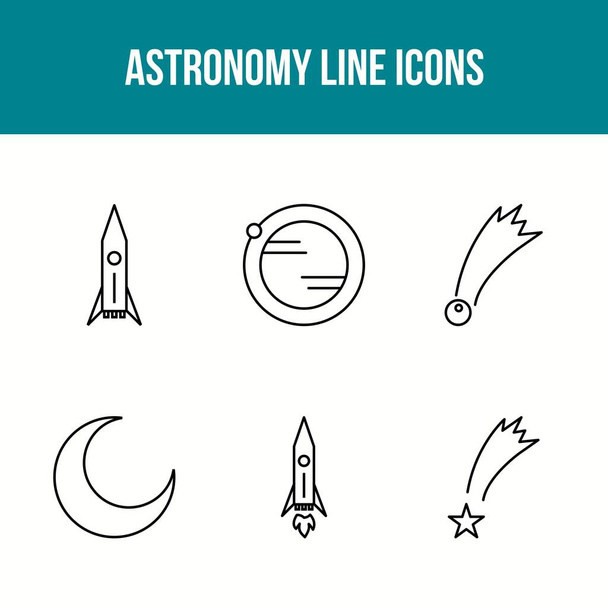 Unikalny zestaw ikon wektorowych linii astronomicznych - Wektor, obraz