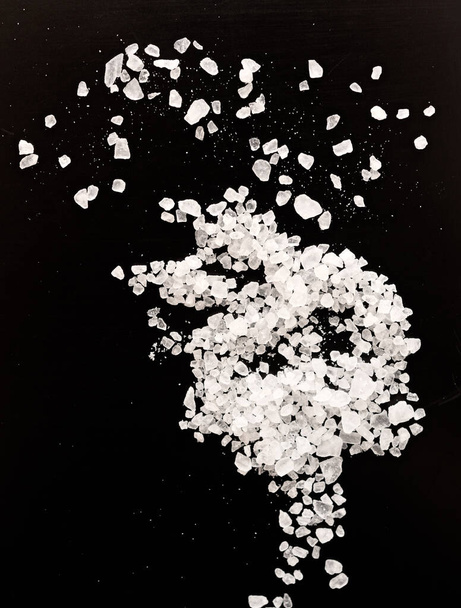 Salt on a black background - Photo, image