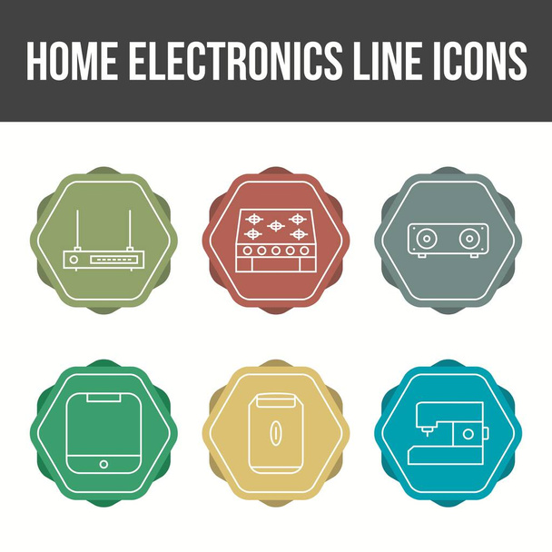 Unikátní sada ikon domácí elektroniky - Vektor, obrázek