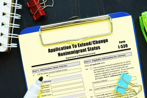 Form I-539 Application To Extend/Change Nonimmigrant Status - Photo, Image