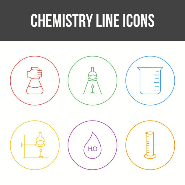 Unique Chemistry Line Vector Icon Set - Vector, Image