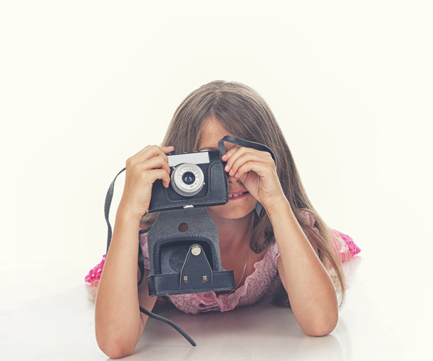 Girl posing with camera - Photo, Image