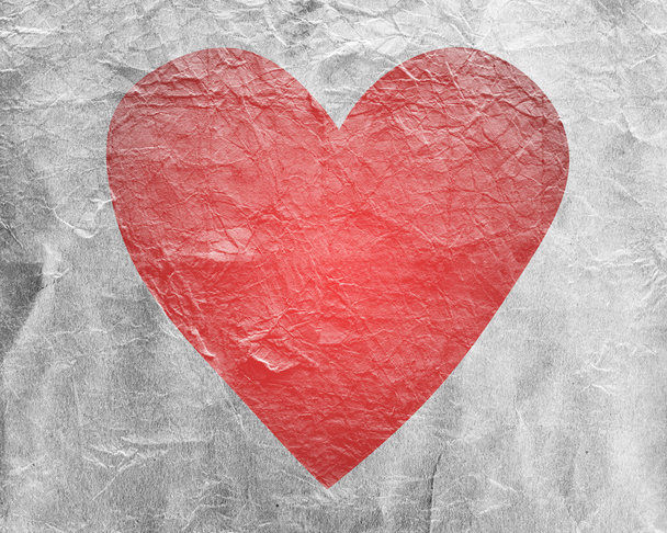 red heart on paper - Zdjęcie, obraz