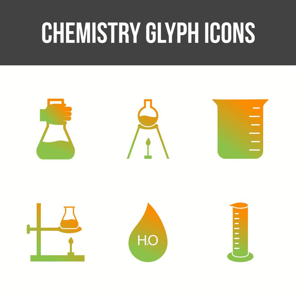Ensemble d'icônes vectorielles Glyphe de chimie unique - Vecteur, image