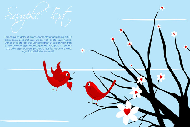 Valentine card with birds - Foto, afbeelding