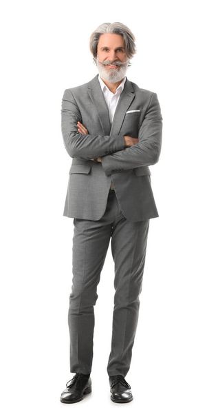 Portré vezető üzletember fehér háttér - Fotó, kép