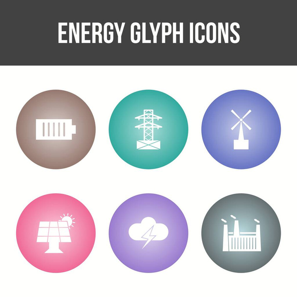 Energy Glyph Vector Icon Set - Vector, Image