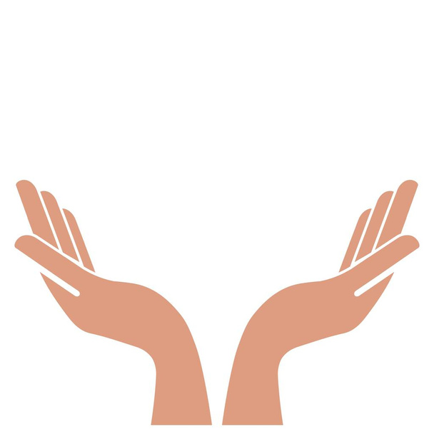  Raised hands vector concept.  Charity, votes, support, hope and peace. Vector human open hands isolated on white background. - Vector, Image