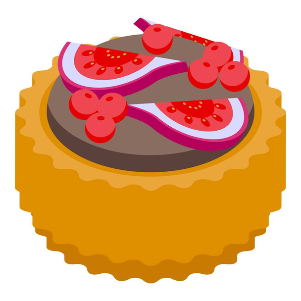 Figs cake icon, isometric style - Διάνυσμα, εικόνα