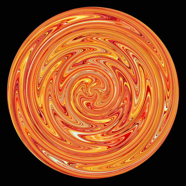 twisted orange round background illustration, isolated - Photo, Image