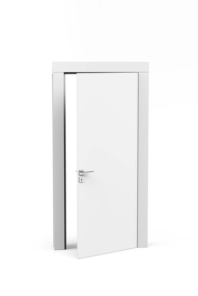 Moderne Tür-Attrappe isoliert auf weißem Hintergrund - 3D-Render - Foto, Bild