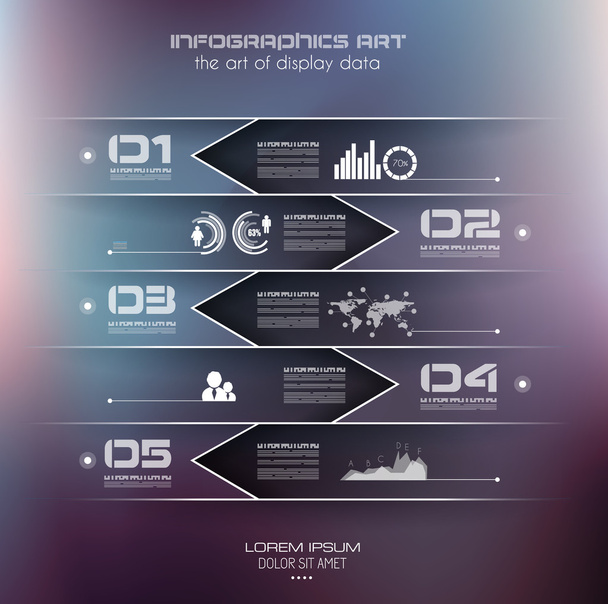 Infographic design template με ετικέτες χαρτιού.  - Διάνυσμα, εικόνα