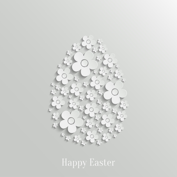 Easter Egg made of White Flowers - Vector, imagen
