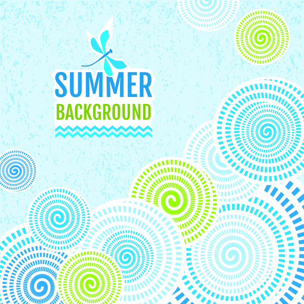 Summer background - Abstract lines with circles - Vector, Image