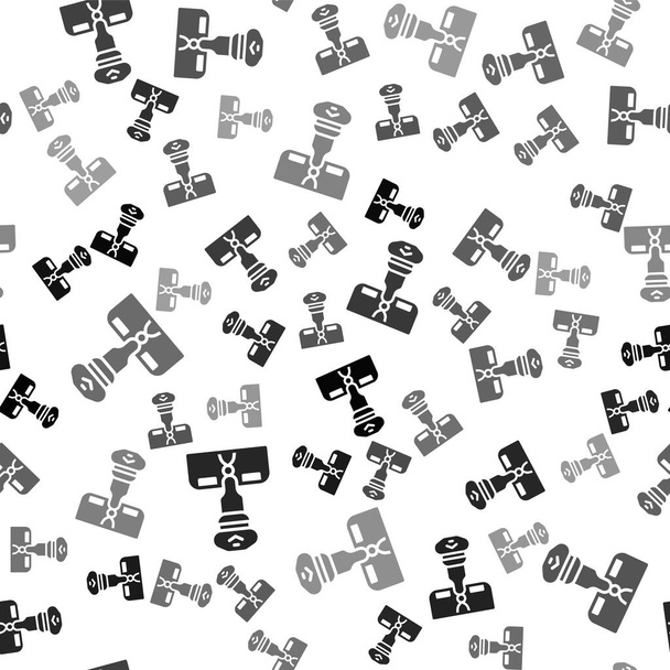 Black Pilot icon isolated seamless pattern on white background.  Vector. - Vector, Image