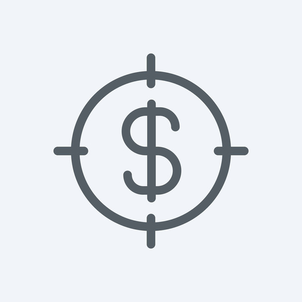 Иконка прицеливания доллара изолирована на заднем плане. Символ валюты современный, простой, векторный, значок для дизайна сайта, мобильного приложения, ui. Векторная миграция - Вектор,изображение