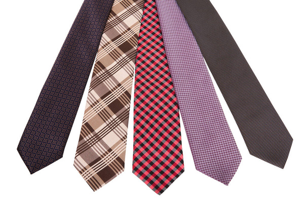 Kockás, kockás selyemnyakkendő sablon. Könnyen szerkeszthető színek. Színes selyemnyakkendő. Színes selyem nyakkendő fehér háttér.  - Fotó, kép