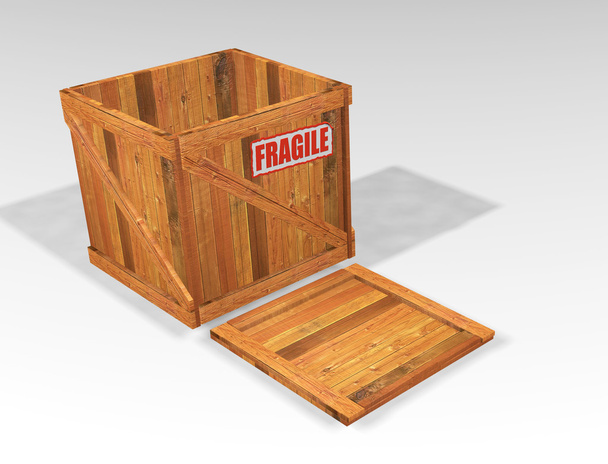 Caja de madera abierta
 - Foto, Imagen