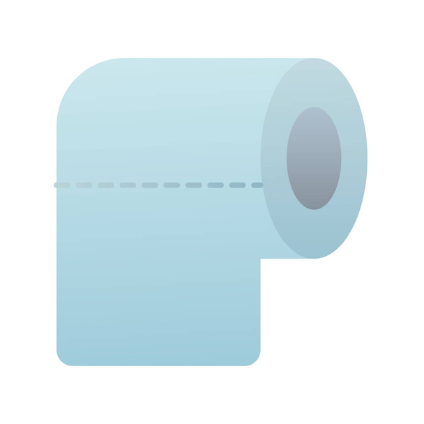 wc-papier roll platte stijl pictogram - Vector, afbeelding