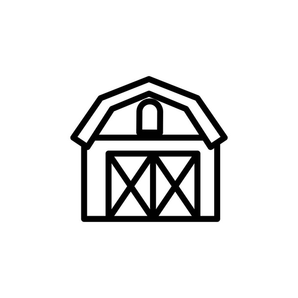 granero, granja, granero línea icono vector ilustración - Vector, Imagen