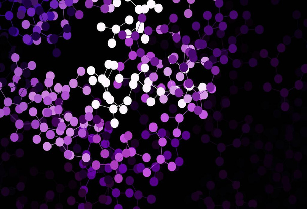 Dark Purple vector backdrop with artificial intelligence data. Shining colorful illustration with real structure of AI. Design for depiction of cyber innovations. - Vector, afbeelding