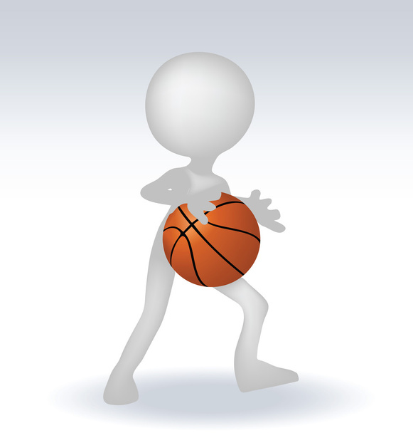 3D menselijke basketballer - Vector, afbeelding