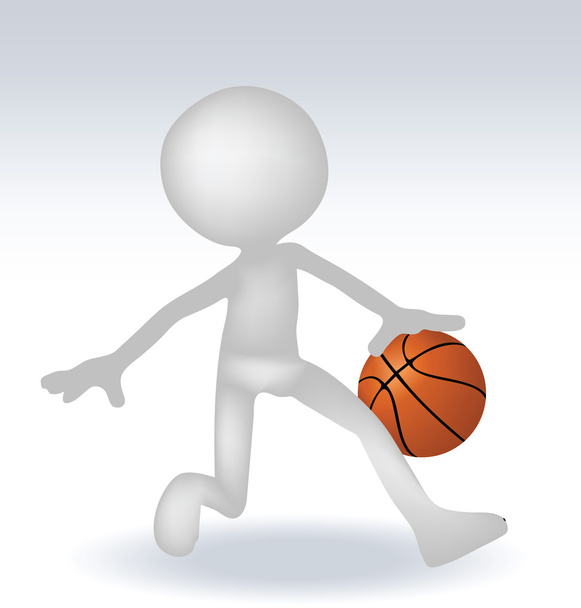 3 d の人間のバスケット ボール選手 - ベクター画像