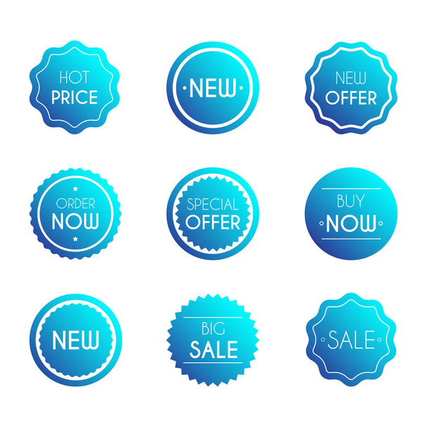 Promo badges set. Online shopping promo sale badges. vector illustration - Vektor, Bild