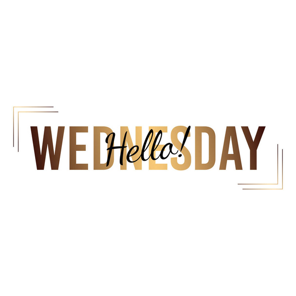 Hello Wednesday inspirational lettering logo. Vector illustration - Vector, Image