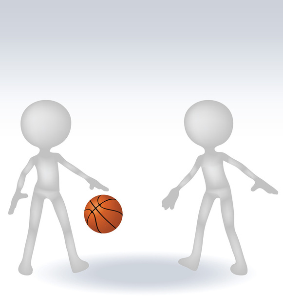 3 d の人間のバスケット ボール選手 - ベクター画像