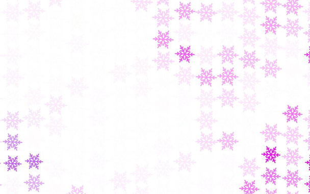 Light Purple, Pink vector background with xmas snowflakes, stars. Shining colorful illustration with gradient snow forms. Base part for New Year leaflets. - Vector, Image