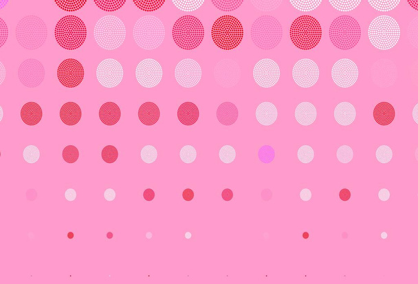 ライトピンク、泡の赤いベクトルの背景。カラフルな抽象的なサークルを輝くのセットでイラスト。広告、チラシのパターン. - ベクター画像