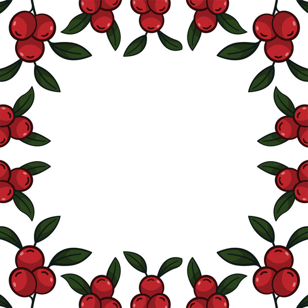 Vector background with decor cranberries; for greeting cards, invitation, posters, banners. - Вектор, зображення