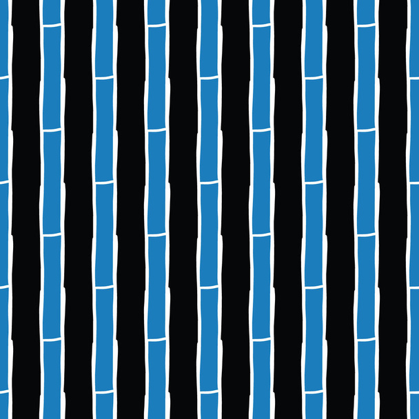 Vector naadloze textuur achtergrond patroon. Handgetekende, blauwe, witte en zwarte kleuren. - Vector, afbeelding