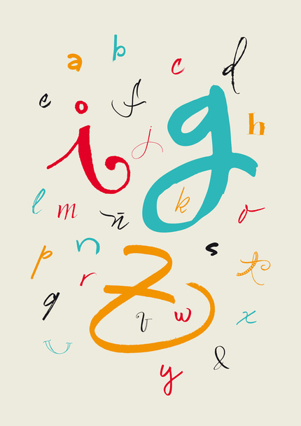 alphabet minuscule écrit à la main calligraphique
 - Vecteur, image