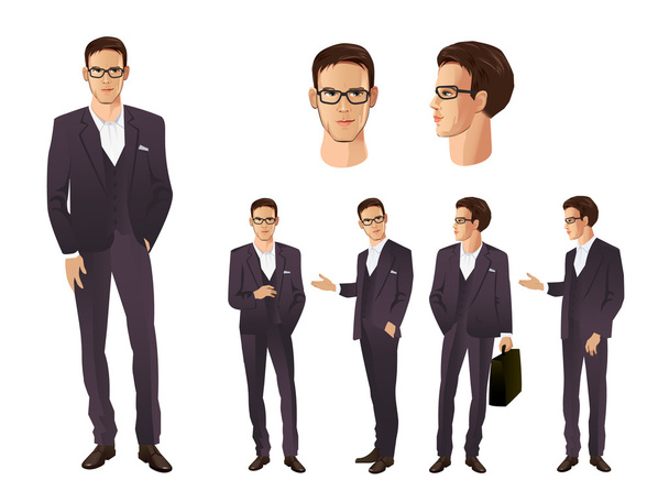 Man in different poses - Vector, Image