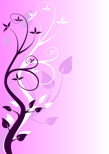An abstract mauve floral design - Vector, Image