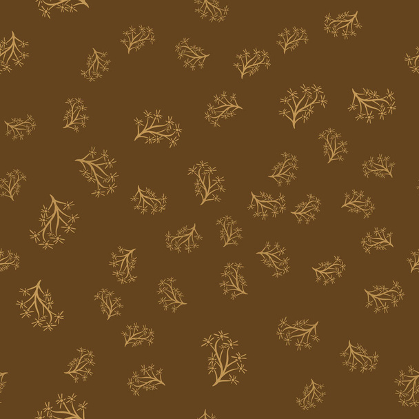 leaf bunch tree wedding element pattern, on dark brown background - Wektor, obraz