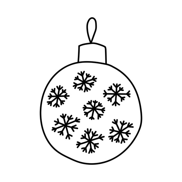 Doodle illustration of a Christmas ornament - Vecteur, image