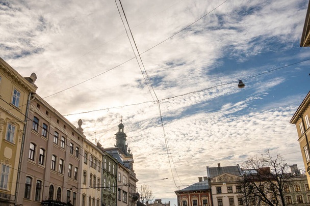 Kauniita katuja ja taloja Lviv - Valokuva, kuva