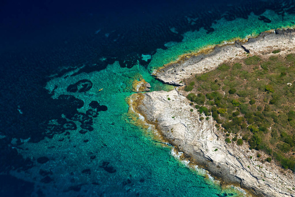 Aerial view of Korcula island, Adrianmeri, Kroatia - Valokuva, kuva