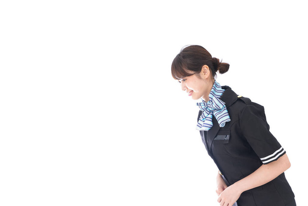 kokardka stewardesy odizolowana na białym tle  - Zdjęcie, obraz