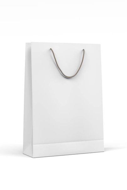 Bolsa de papel mockup aislado sobre fondo blanco - 3d render - Foto, Imagen
