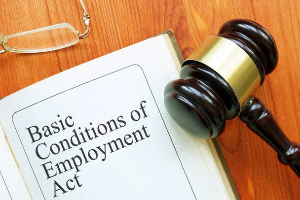 Die grundlegenden Bedingungen des Beschäftigungsgesetzes BCEA sind auf dem Geschäftsfoto mit dem Text dargestellt - Foto, Bild