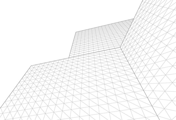 abstraktní architektura 3D ilustrační skica - Vektor, obrázek
