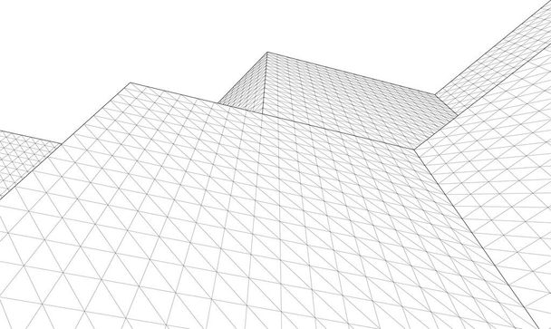 architecture abstraite illustration 3D croquis - Vecteur, image