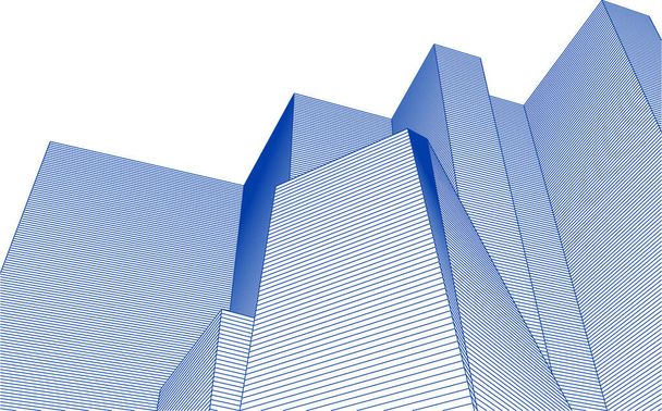 abstract architecture 3d illustration sketch - Vector, Image