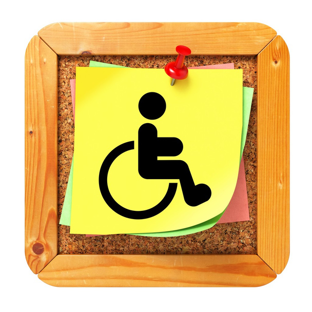 handicap concept - sticker op message board. - Foto, afbeelding